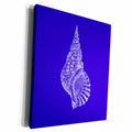 3dRose Dark blue Conical seashell print beach sea shell... - Museum Grade Canvas Wrap (cw_164982)