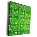 3dRose Retro Green and White Dot Circles Pattern - Museum Grade Canvas Wrap (cw_169373)