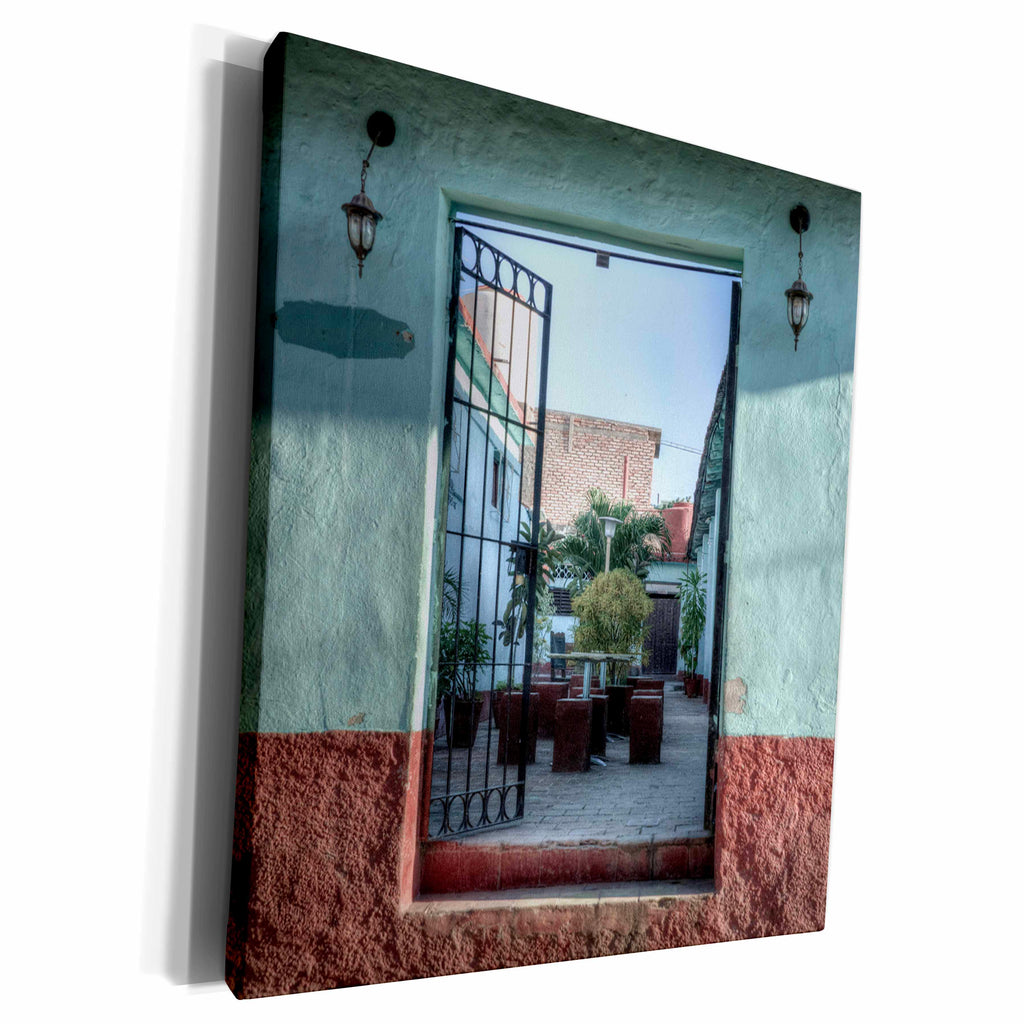 3dRose LOOKING INTO A GARDEN SETTING - Museum Grade Canvas Wrap (cw_173690)