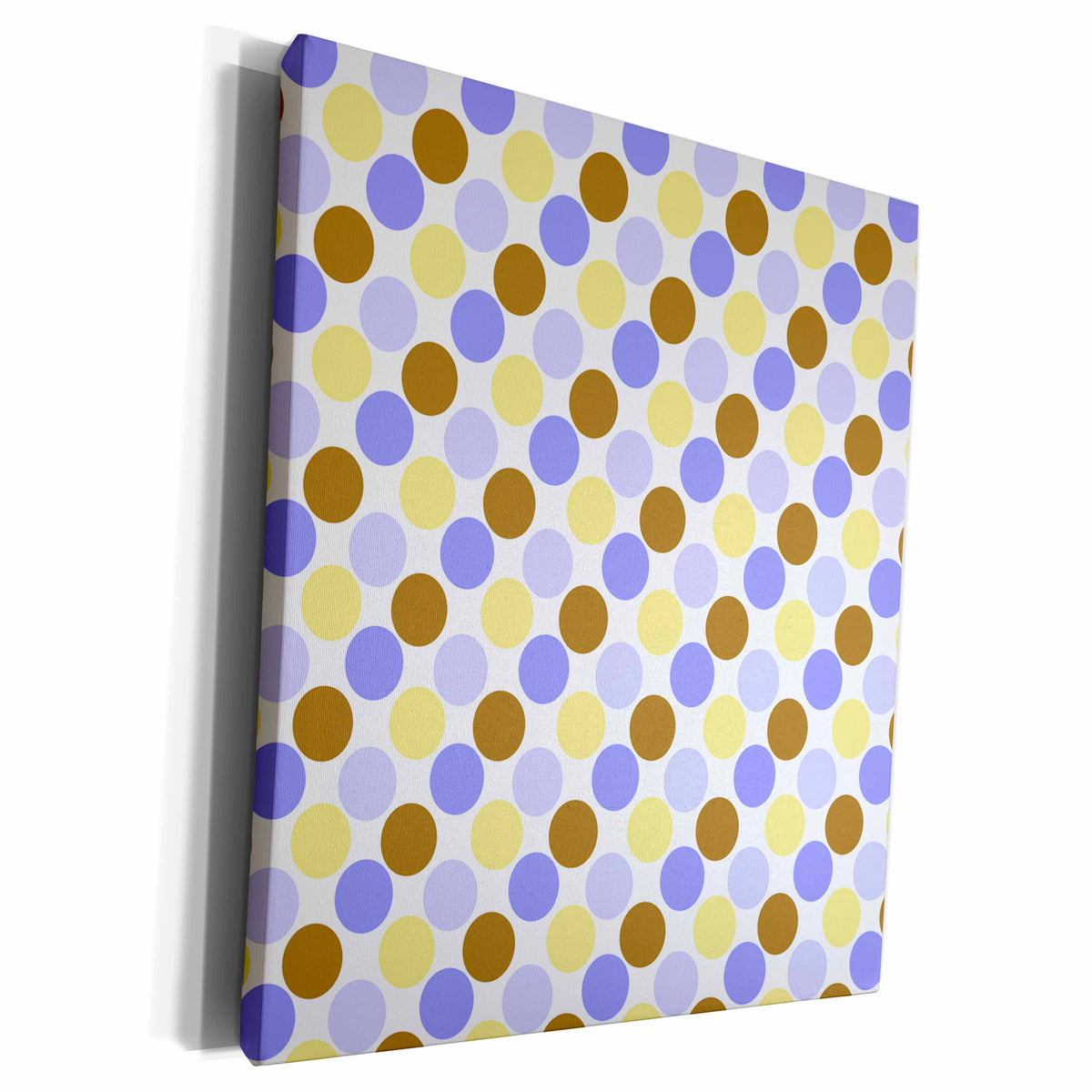 3dRose Mydeas Patterns - Brown and Blue Polka Dots - Museum Grade Canvas Wrap (cw_17431)