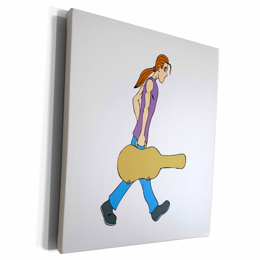 3dRose guitar carrying case purple - Museum Grade Canvas Wrap (cw_175960)