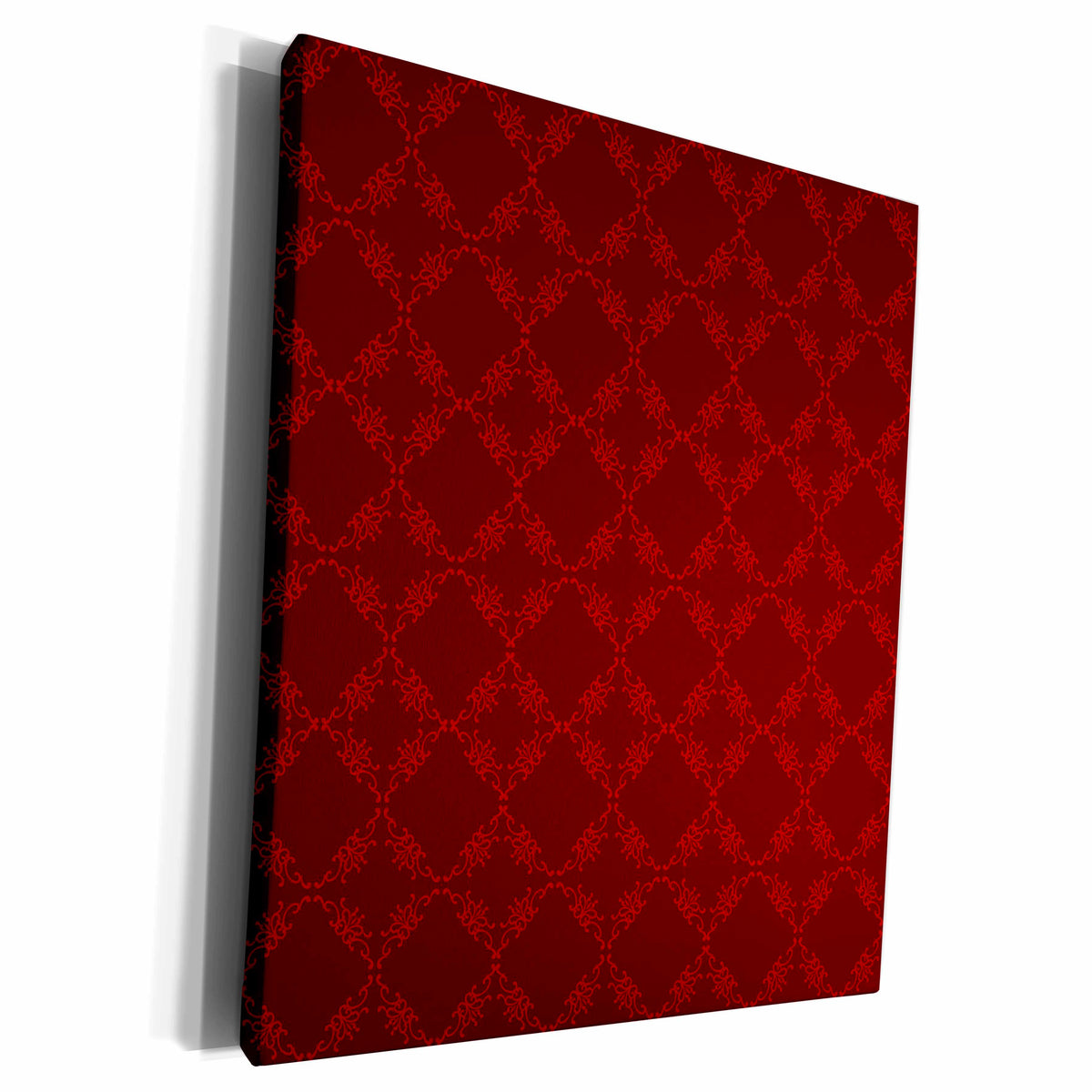 3dRose Red On Red Scroll Diamond Pattern - Museum Grade Canvas Wrap (cw_176875)