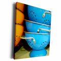 3dRose Florene Designer Texture - kitchen Blue - Museum Grade Canvas Wrap (cw_17734)
