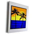 3dRose palm tree silhouette square yellow blue - Museum Grade Canvas Wrap (cw_178174)