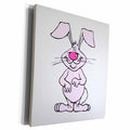3dRose big pink happy silly rabbit - Museum Grade Canvas Wrap (cw_178193)