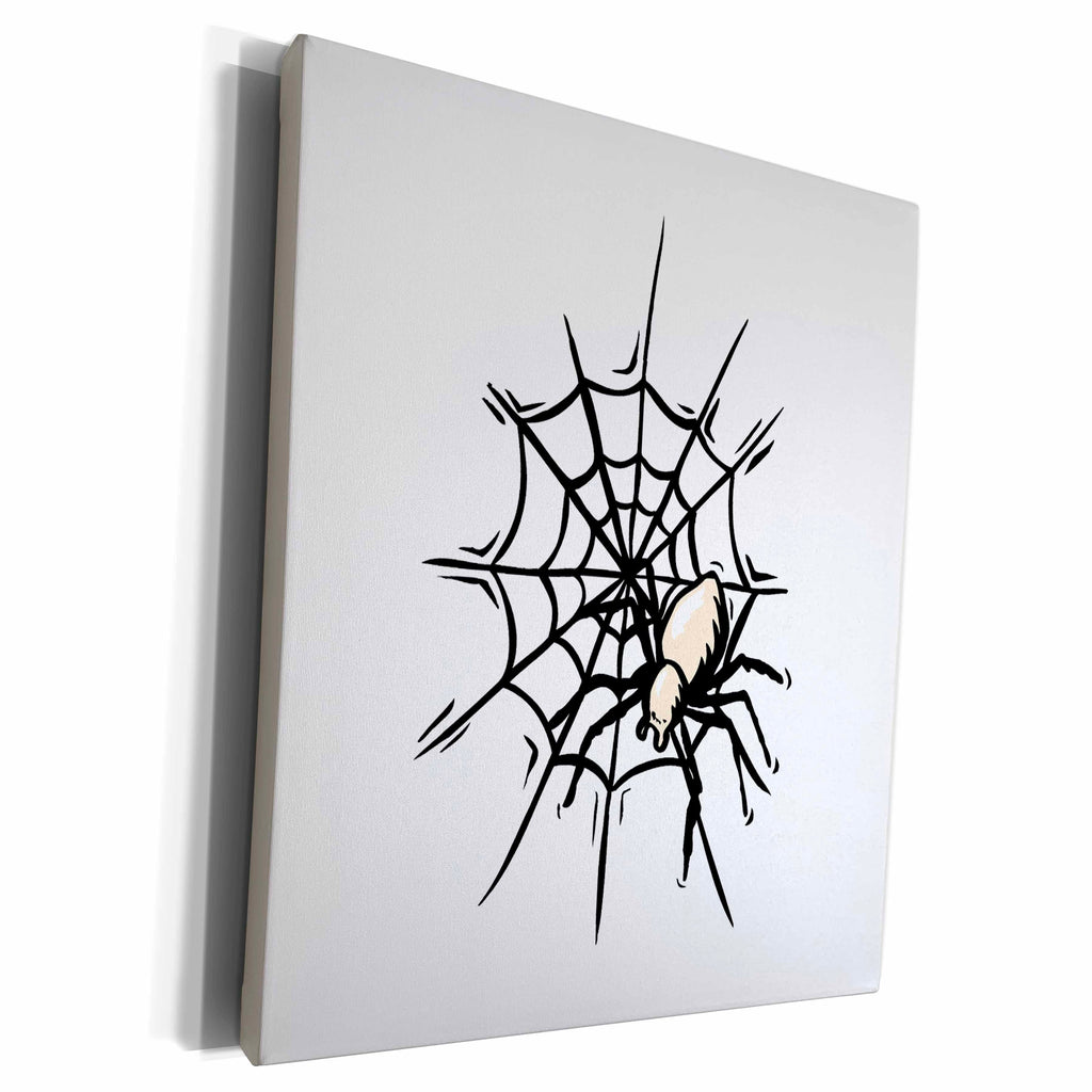 3dRose Spider in web halloween graphic - Museum Grade Canvas Wrap (cw_178389)