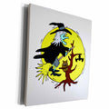 3dRose witch flying tree yellow moon halloween - Museum Grade Canvas Wrap (cw_178404)