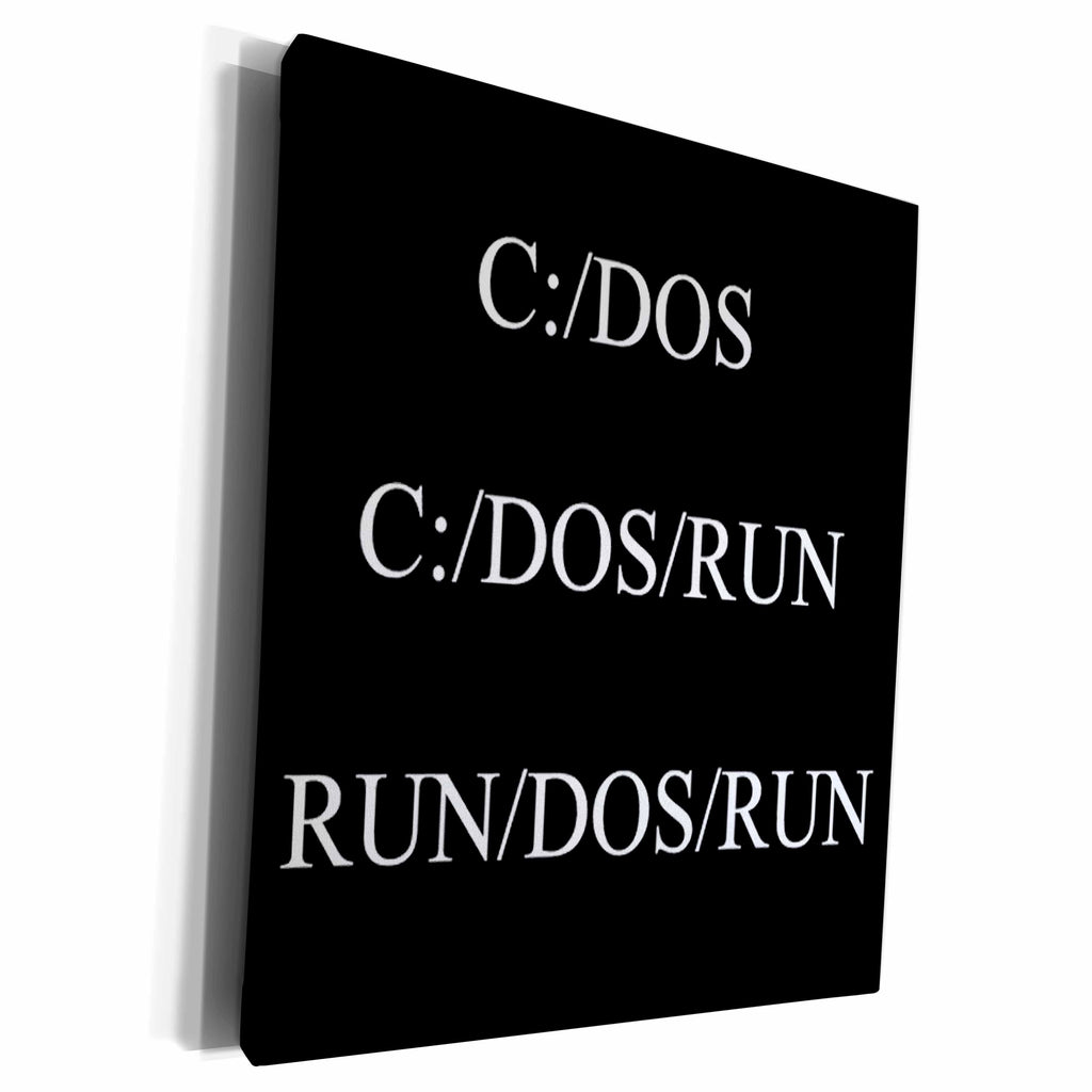 3dRose BrooklynMeme Sayings - Run DOS Run - Museum Grade Canvas Wrap (cw_178673)