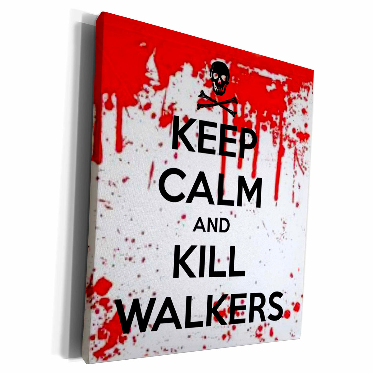 3dRose BrooklynMeme Keep Calm - Keep calm and kill walkers - Museum Grade Canvas Wrap (cw_178690)