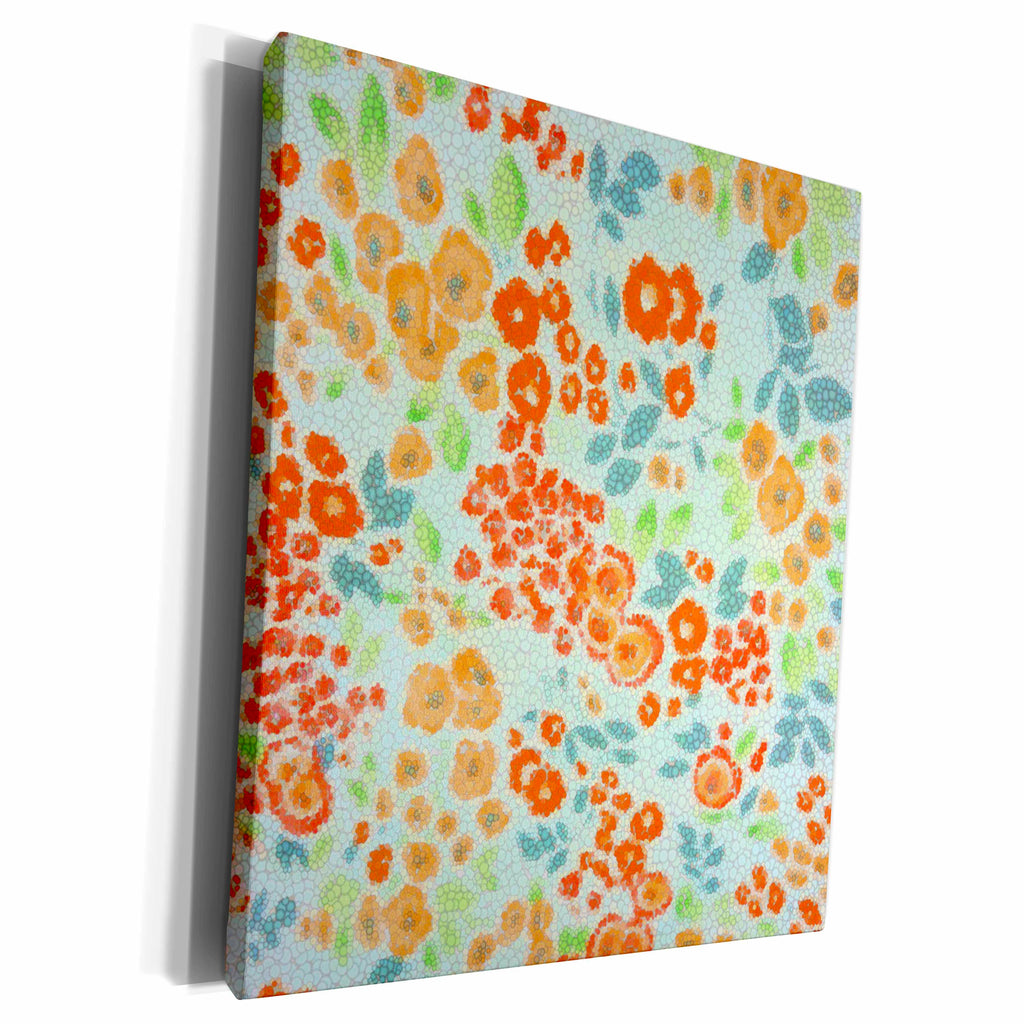 3dRose Florene Decorative - Mosaic Poppies - Museum Grade Canvas Wrap (cw_17900)