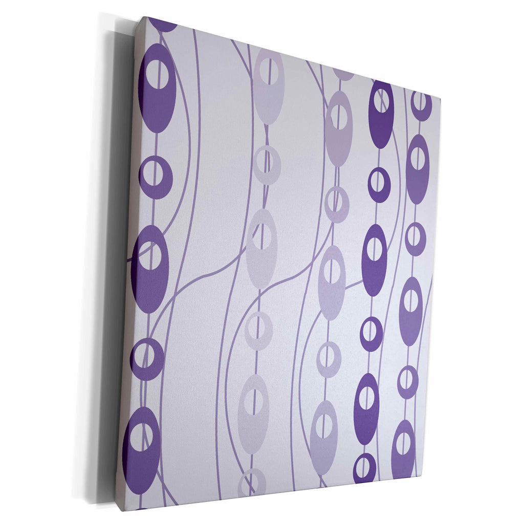 3dRose PS Abstract - Purple Geometric Abstract - Museum Grade Canvas Wrap (cw_179082)