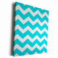 3dRose Turquoise Chevron zig zag pattern - teal aqua blue... - Museum Grade Canvas Wrap (cw_179669)