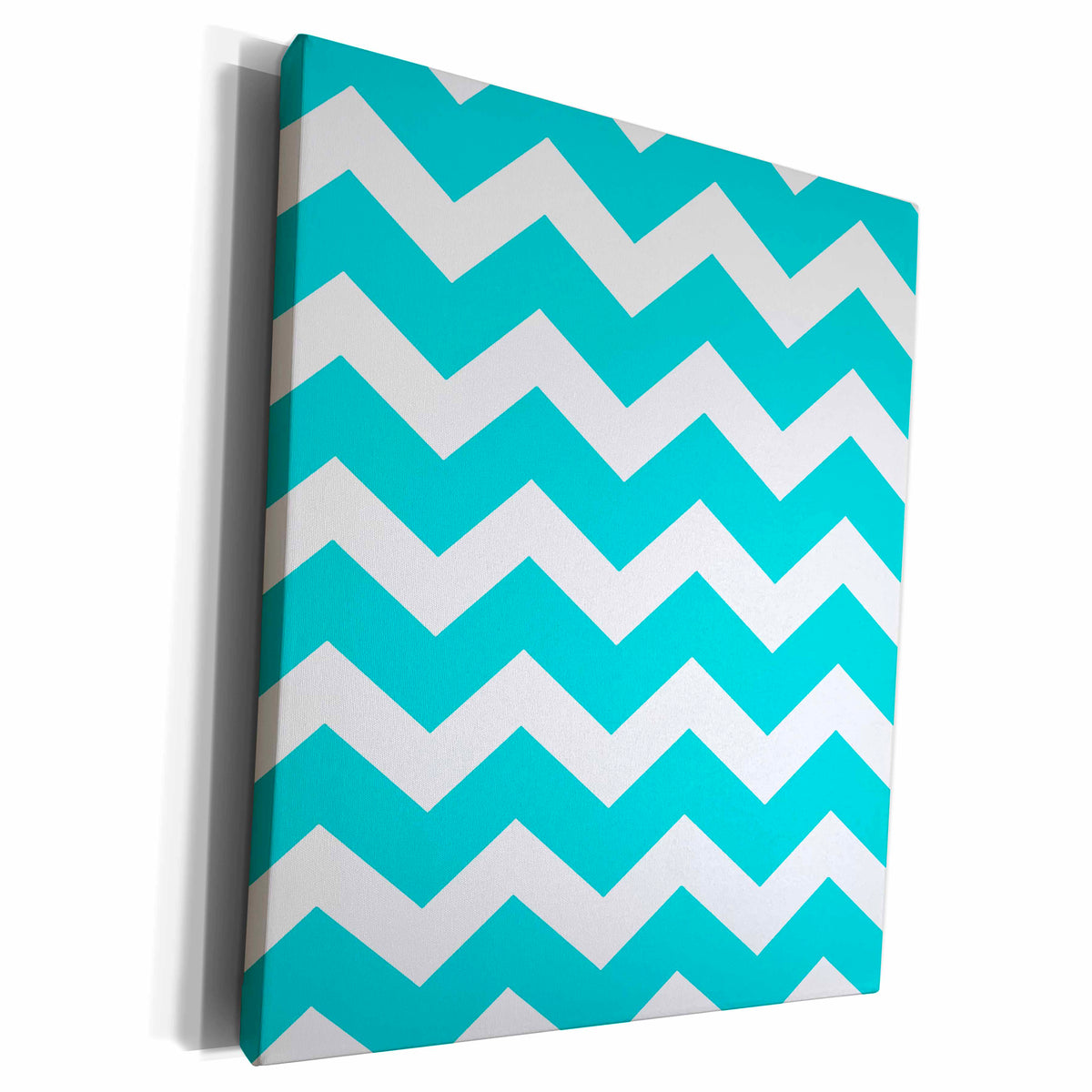 3dRose Turquoise Chevron zig zag pattern - teal aqua blue... - Museum Grade Canvas Wrap (cw_179669)