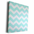 3dRose Mint blue and white zig zag chevron pattern pastel... - Museum Grade Canvas Wrap (cw_179677)
