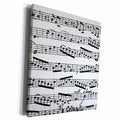3dRose Music Notes pattern - Black and white piano sheet... - Museum Grade Canvas Wrap (cw_179702)