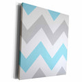 3dRose Large grey and blue chevron zig zags pattern light... - Museum Grade Canvas Wrap (cw_179790)