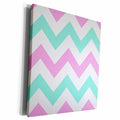3dRose Pink and Mint Chevron zig zag pattern - pastel white... - Museum Grade Canvas Wrap (cw_179799)