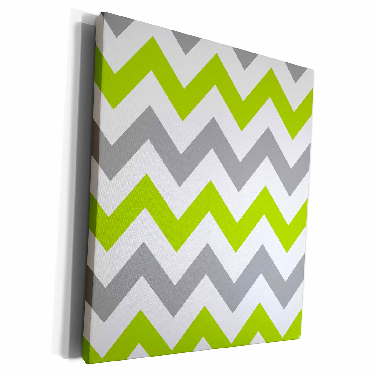 3dRose Green and Grey Chevron zig zag pattern light gray... - Museum Grade Canvas Wrap (cw_179803)