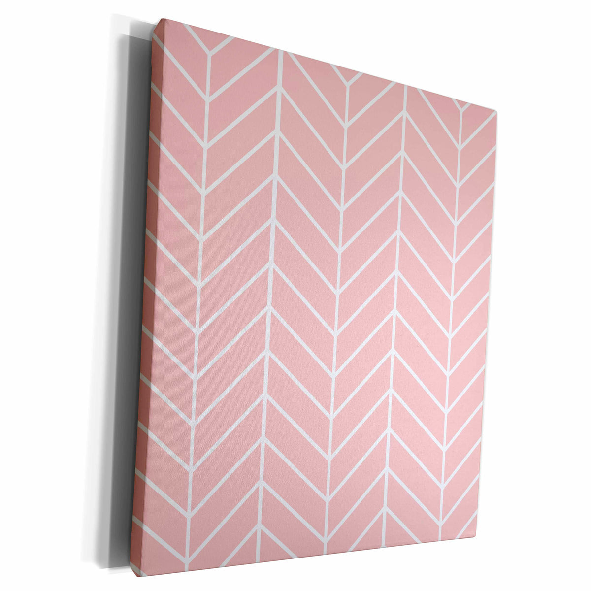 3dRose Coral Pink herringbone pattern - modern arrow feather... - Museum Grade Canvas Wrap (cw_179816)