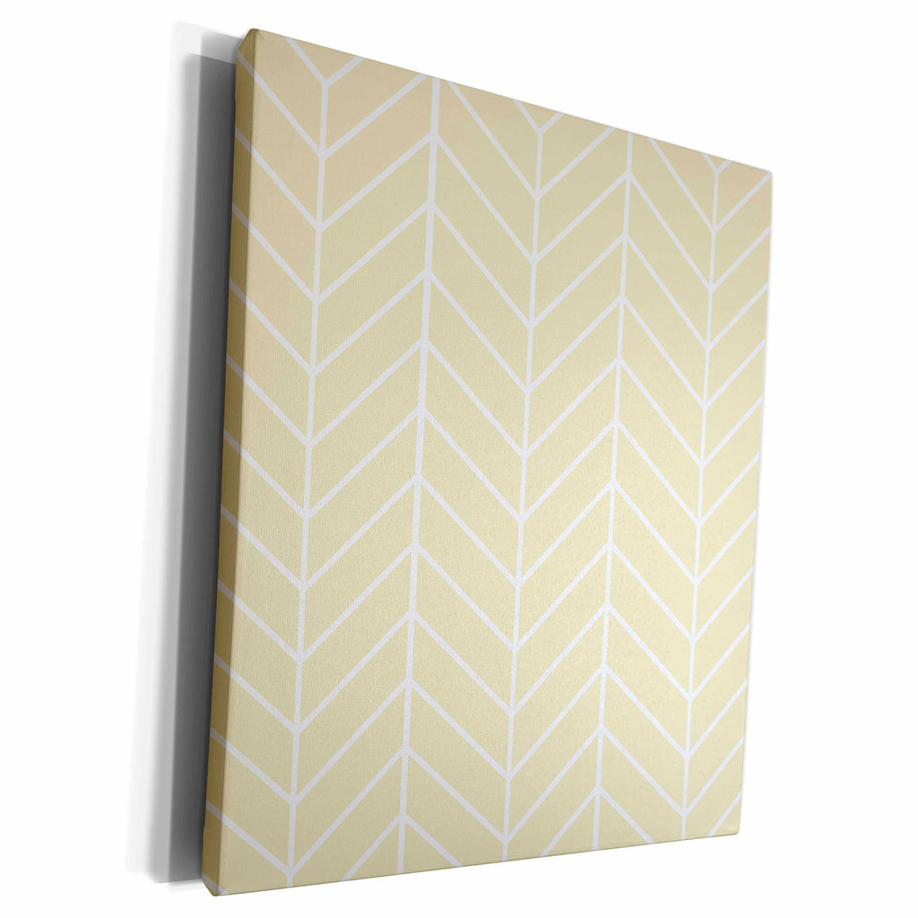 3dRose Beige herringbone pattern - pale gold arrow feather... - Museum Grade Canvas Wrap (cw_179817)