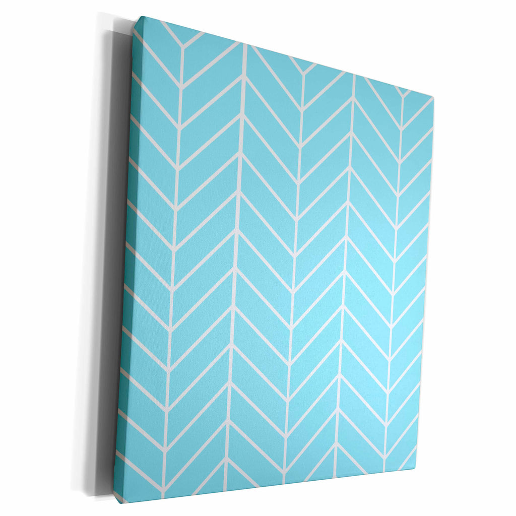 3dRose Light Blue herringbone pattern - stylish arrow... - Museum Grade Canvas Wrap (cw_179818)