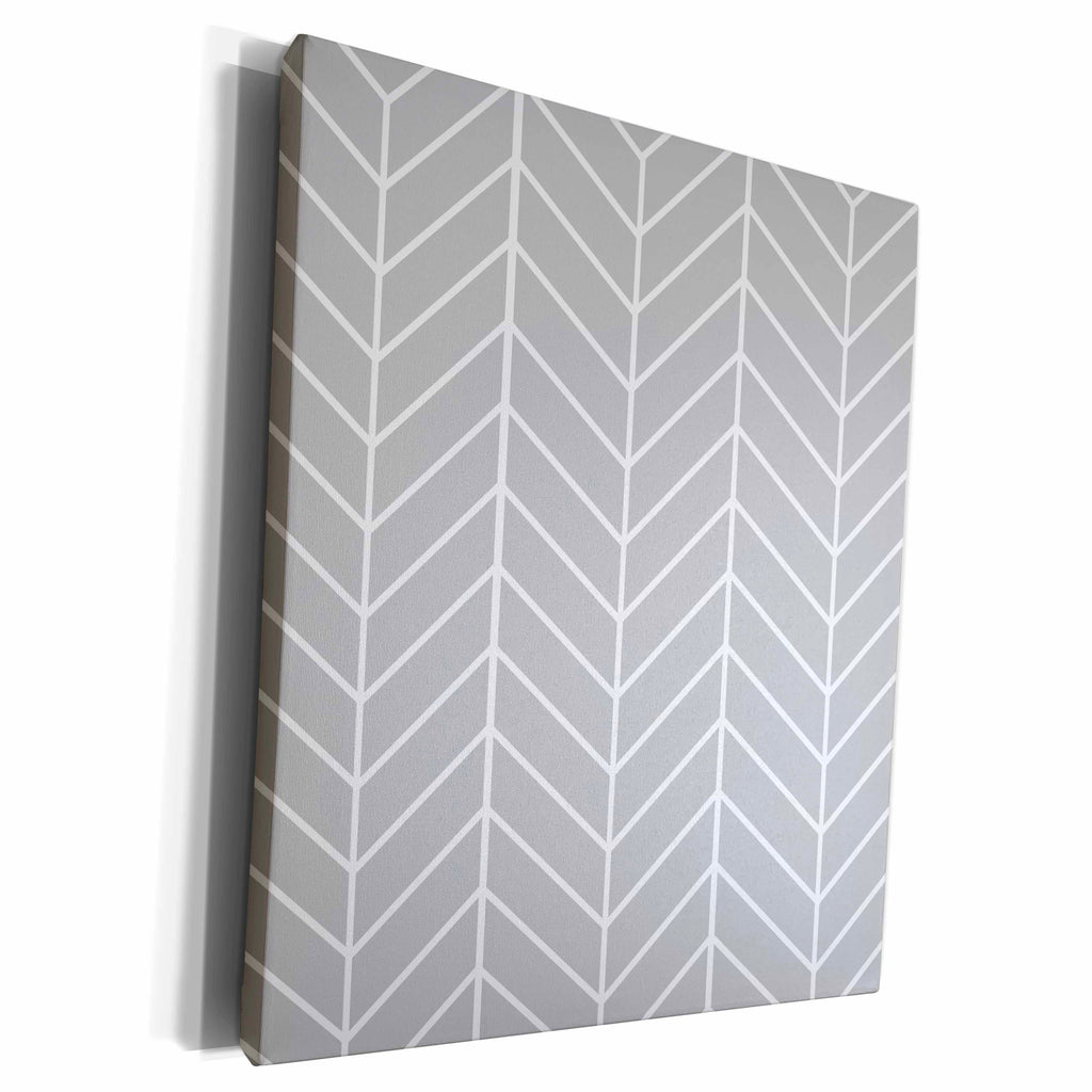 3dRose Grey herringbone - gray chevron arrow feather... - Museum Grade Canvas Wrap (cw_179828)