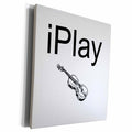 3dRose iPlay, black lettering on white background with... - Museum Grade Canvas Wrap (cw_180066)