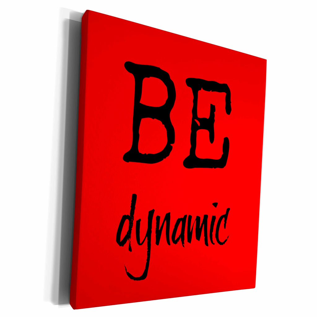 3dRose BE dynamic, red background - Museum Grade Canvas Wrap (cw_180102)