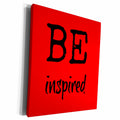 3dRose BE inspired, red background - Museum Grade Canvas Wrap (cw_180103)