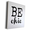 3dRose BE chic, white background - Museum Grade Canvas Wrap (cw_180112)