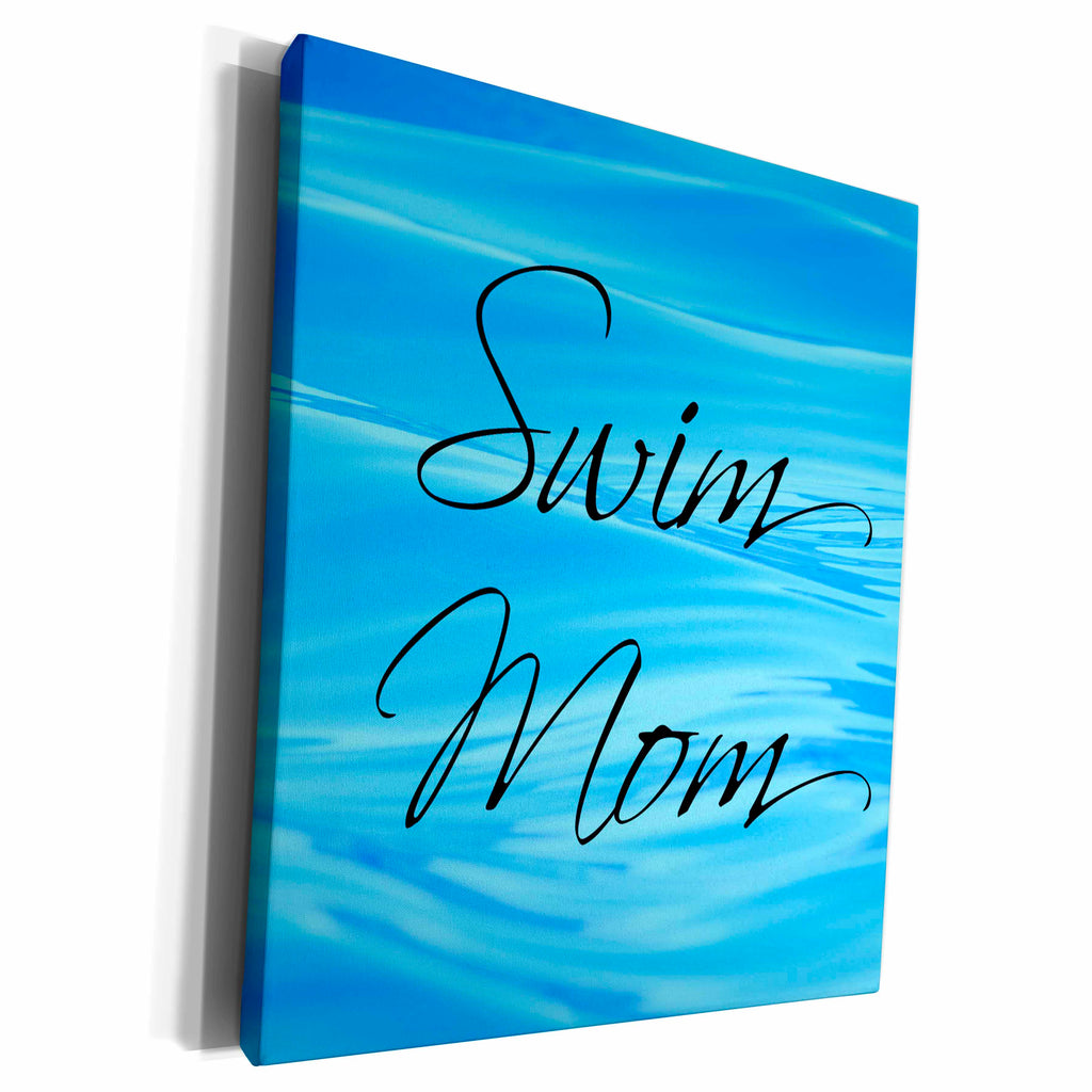 3dRose Swim mom, water background, pool water - Museum Grade Canvas Wrap (cw_180143)