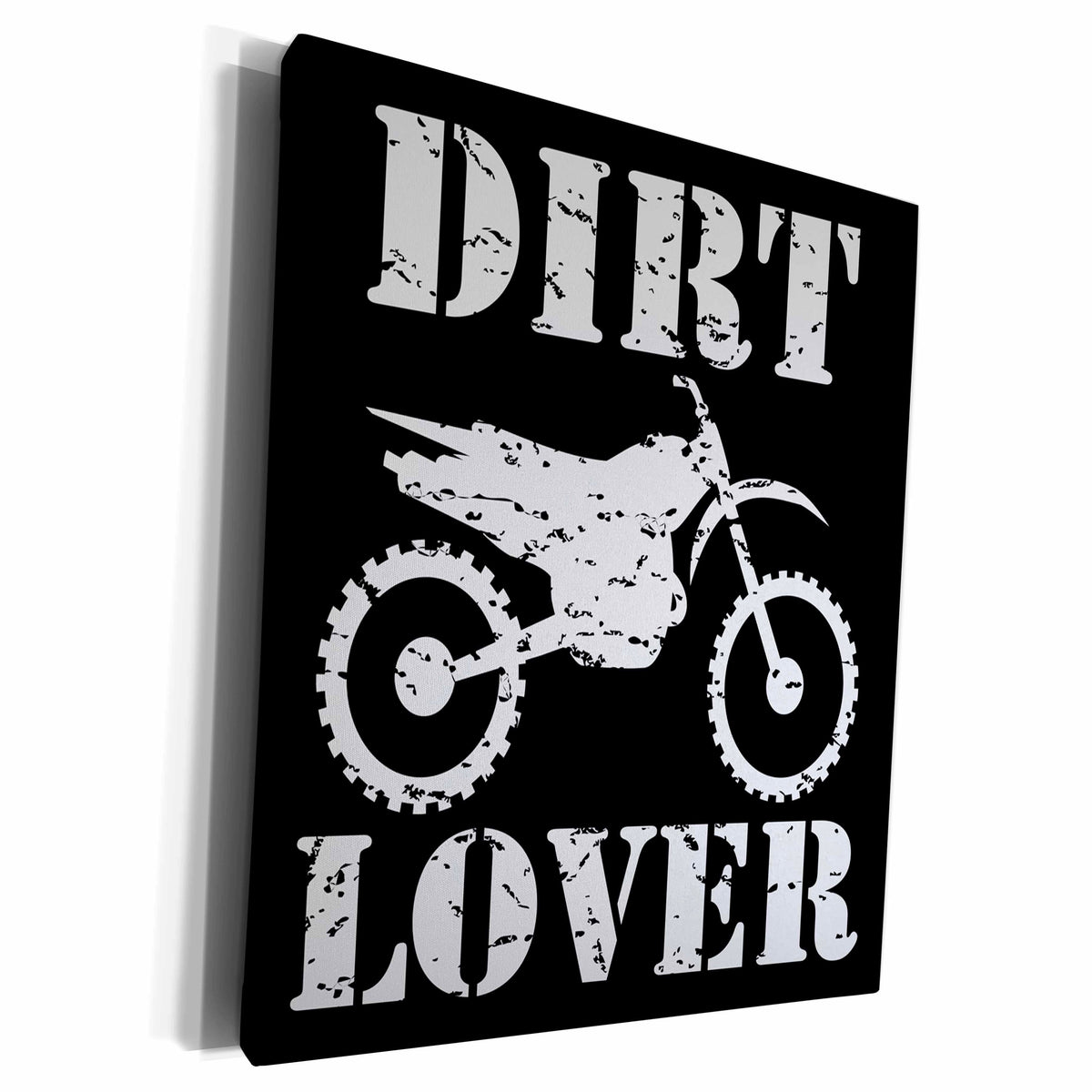 3dRose White image and dirt lover text with distressed dirt... - Museum Grade Canvas Wrap (cw_180550)