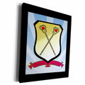 3dRose Lacrosse Sticks Shield Banner Thanks Coach, Blue,... - Museum Grade Canvas Wrap (cw_180872)
