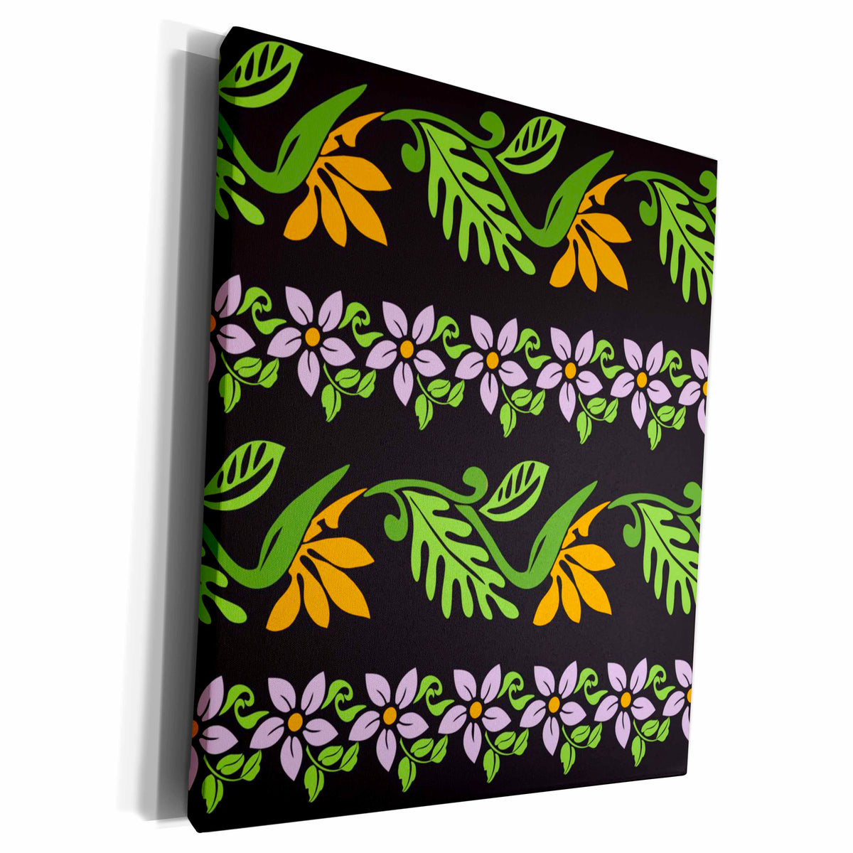 3dRose TNMGraphics Patterns - Hawaiian Floral - Museum Grade Canvas Wrap (cw_18117)