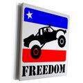 3dRose Pre-runner truck image getting air with freedom text,... - Museum Grade Canvas Wrap (cw_181188)