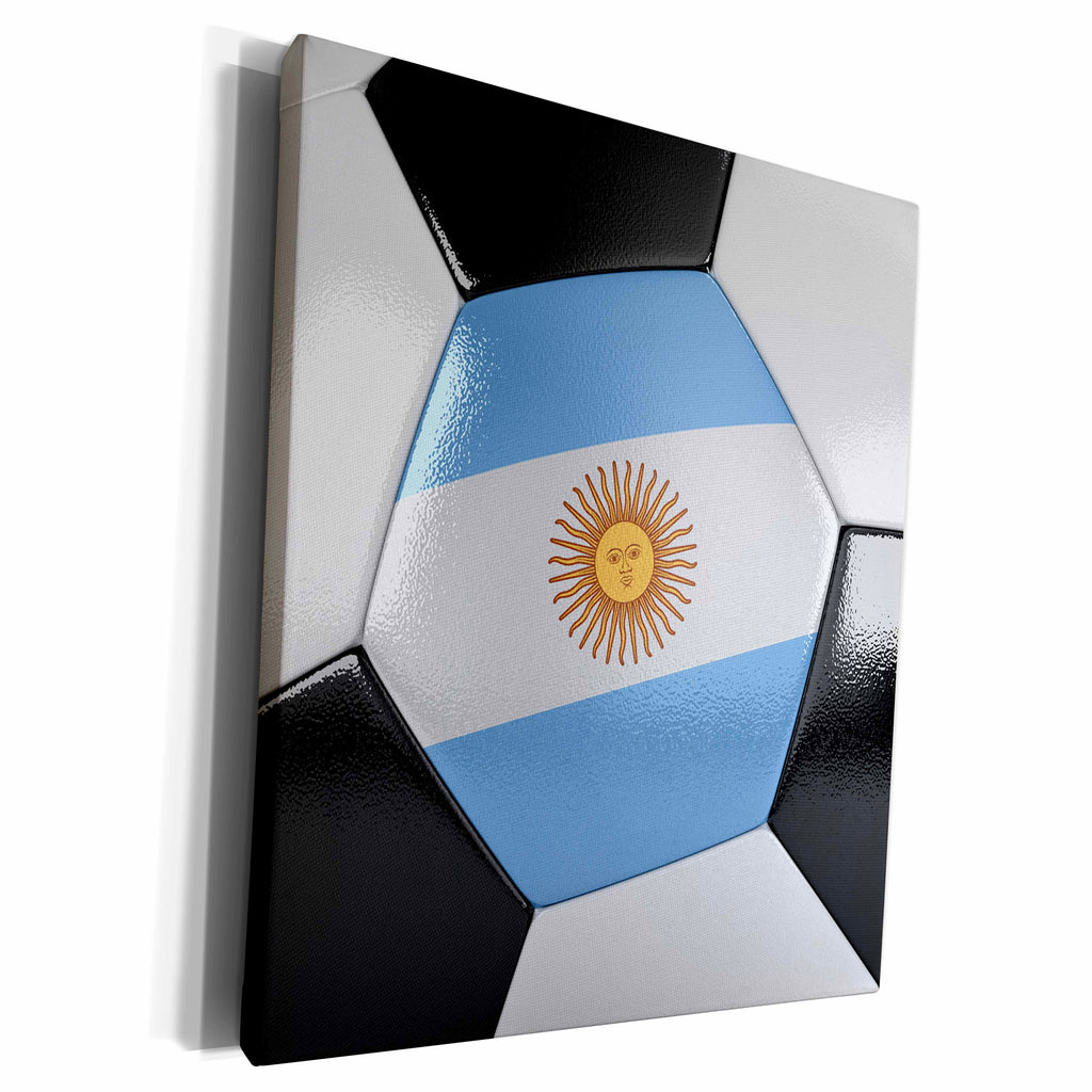 3dRose Argentina Soccer Ball - Museum Grade Canvas Wrap (cw_181208)