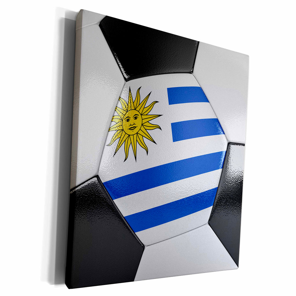 3dRose Uruguay Soccer Ball - Museum Grade Canvas Wrap (cw_181237)