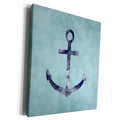 3dRose PS Beach - Nautical Blue Anchor - Museum Grade Canvas Wrap (cw_181239)