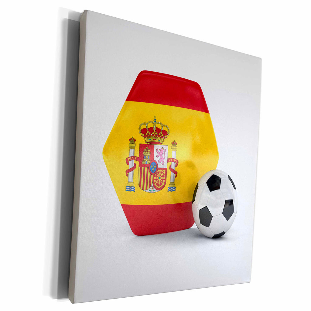 3dRose Spain Portugal Soccer Ball - Museum Grade Canvas Wrap (cw_181916)