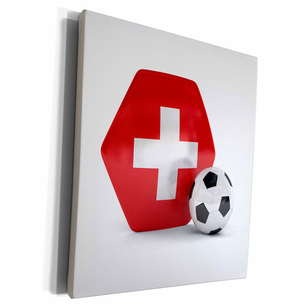 3dRose Switzerland Soccer Ball - Museum Grade Canvas Wrap (cw_181917)