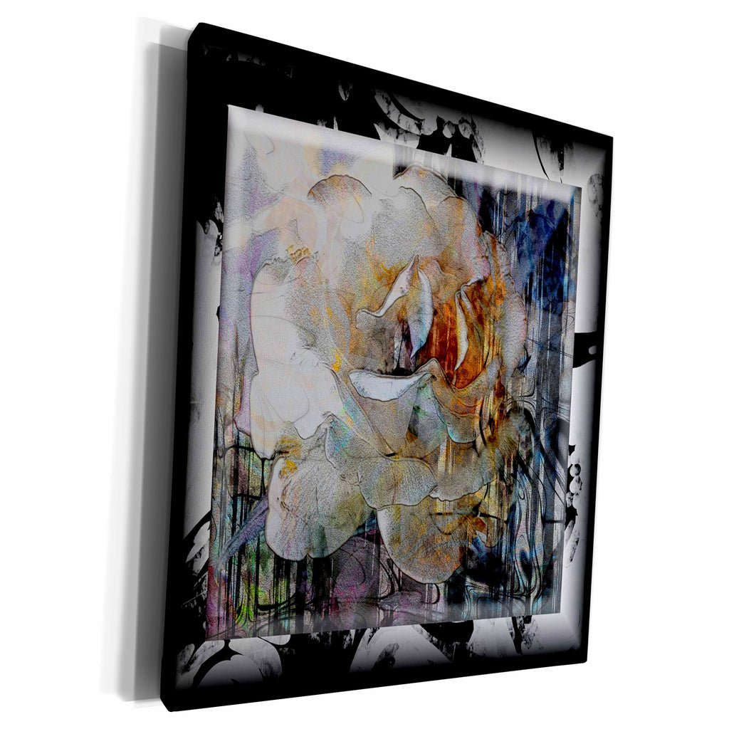 3dRose Framed Grunge Rose - Museum Grade Canvas Wrap (cw_182947)