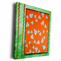 3dRose White Flowers over Orange - Museum Grade Canvas Wrap (cw_183024)