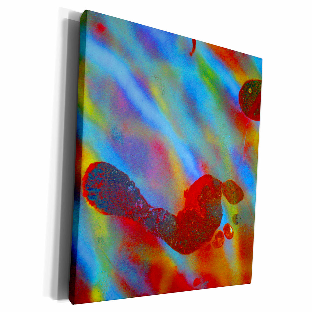 3dRose two footprints red streaked poster - Museum Grade Canvas Wrap (cw_183164)
