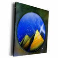 3dRose yellow pyramid blue planet - Museum Grade Canvas Wrap (cw_183176)