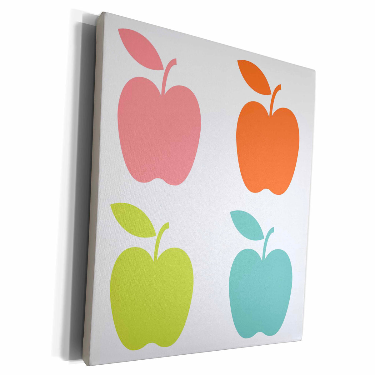3dRose Four Colored Apples Design - Museum Grade Canvas Wrap (cw_183306)