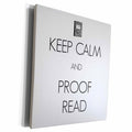 3dRose BrooklynMeme Teacher - Keep calm and proof read - Museum Grade Canvas Wrap (cw_183640)