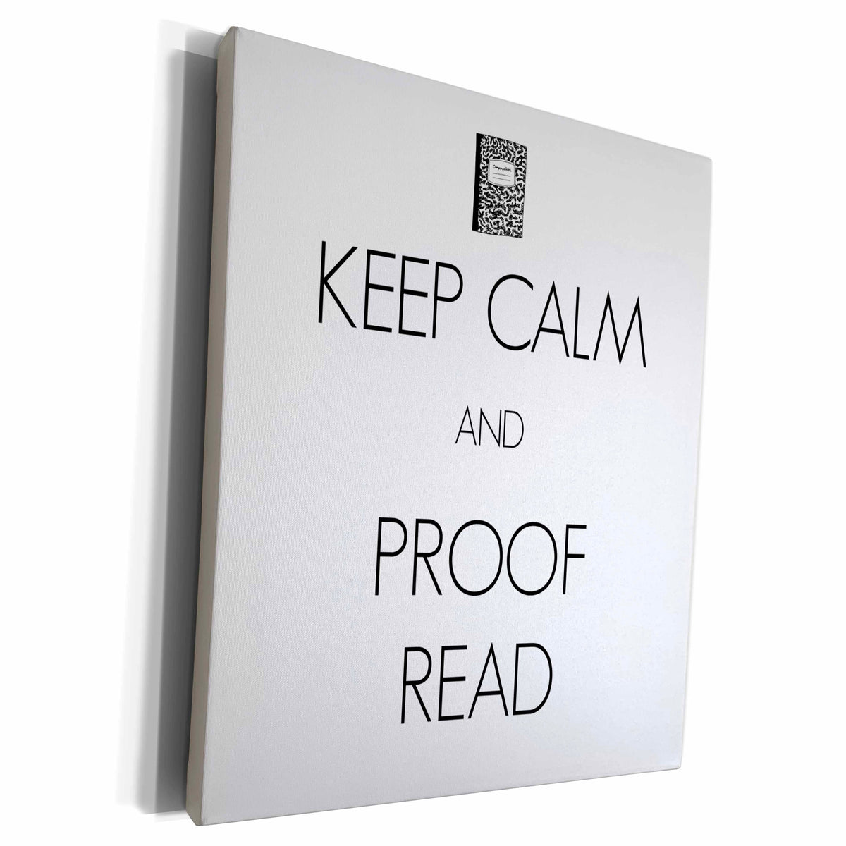 3dRose BrooklynMeme Teacher - Keep calm and proof read - Museum Grade Canvas Wrap (cw_183640)