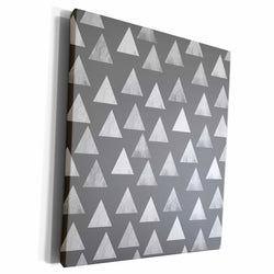 3dRose Charcoal Grey Triangle Pattern - Dark Gray Stamp... - Museum Grade Canvas Wrap (cw_183945)