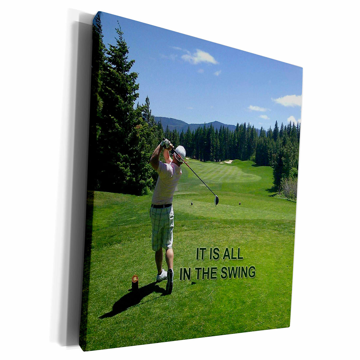 3dRose Golfing It is All In the Swing Print - Museum Grade Canvas Wrap (cw_184363)