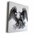 3dRose War Eagle Line-Art Cartoon Drawing - Museum Grade Canvas Wrap (cw_184368)
